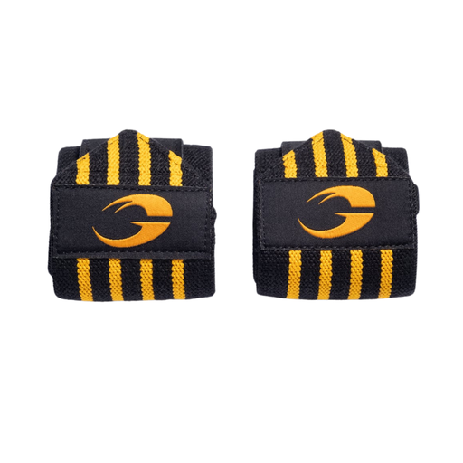 [755] Hardcore Wrist Wraps 18 inch, Black/Yellow 